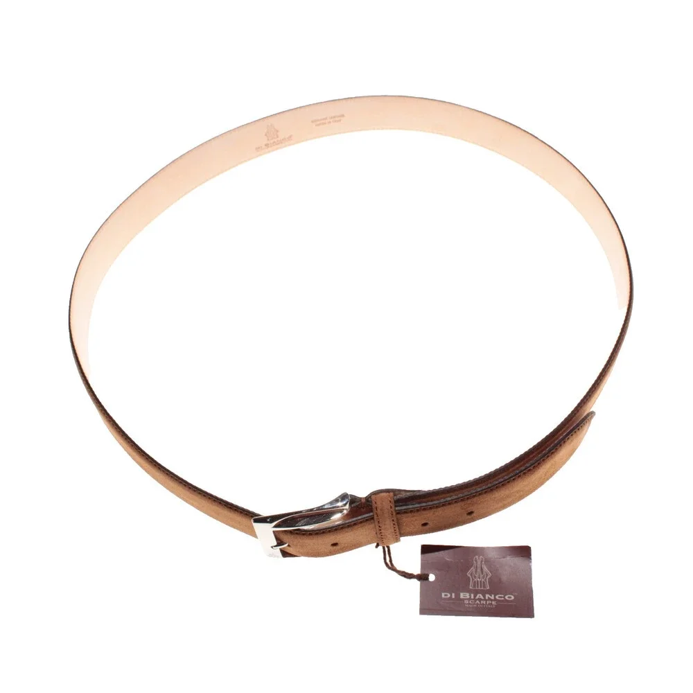 Di Bianco NWT Cut to Size Dress Belt In Solid Brown Suede Leather One Size
